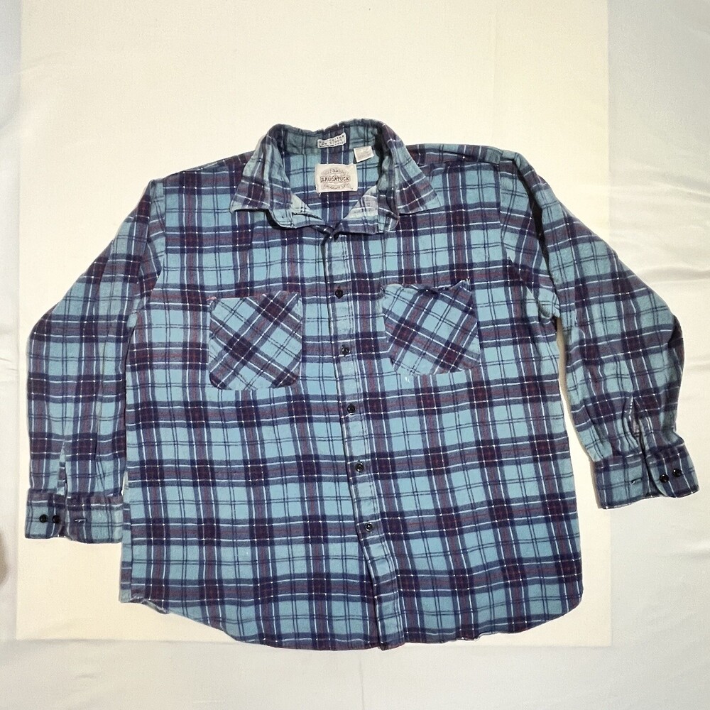 Saucatuck Dry Goods Mens Plaid Button Long Sleeve Flannel Board Shirt XL Vintage